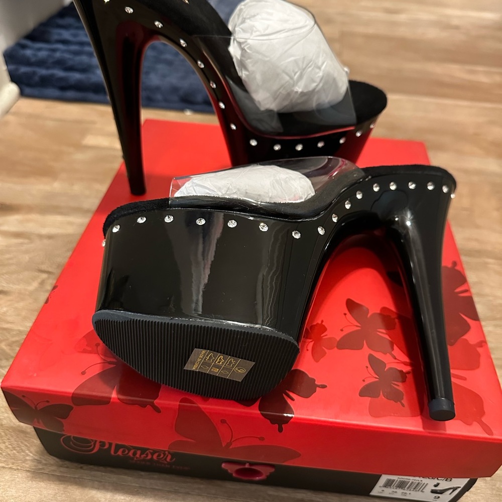 Pleaser 7inch bejeweled mule sandal